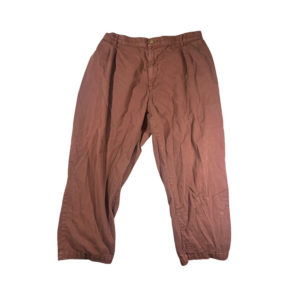 Big Bud Press Trousers Brown Clay Pleated Elastic Back Pants 1XL Made in LA